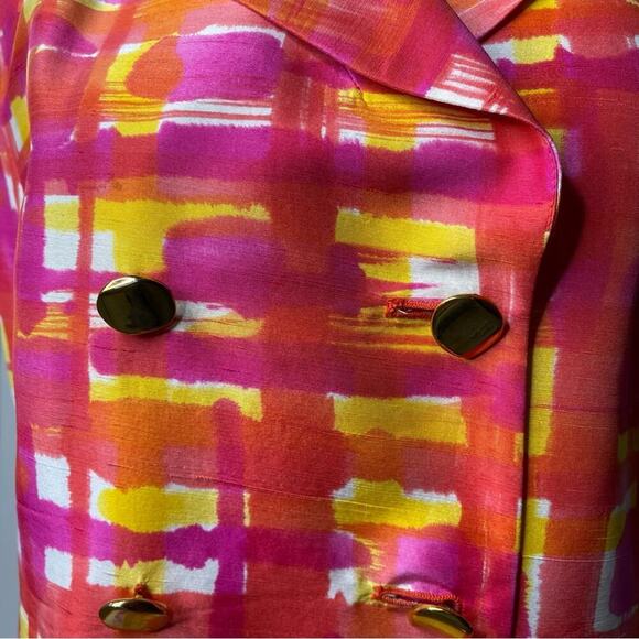 vintage 80s Teri Jon by Rickie Freeman silk 2 piece skirt suit size 12 summer - Picture 3 of 7